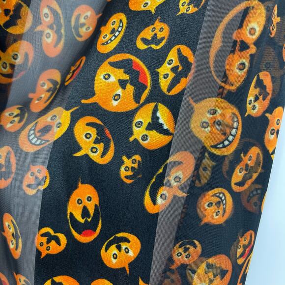 Classic Halloween Pumpkin Face Scarf Black Orange Traditional Spooky Witchcore - Picture 13 of 15